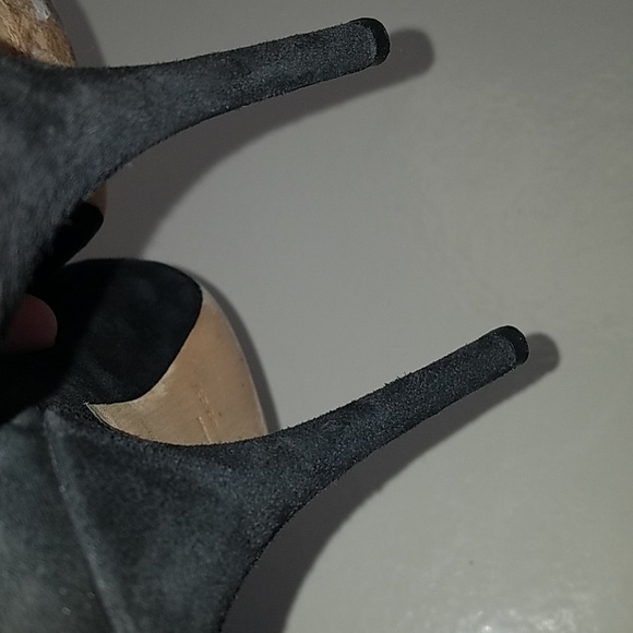 Kate Spade black suede peep toe heels - Picture 7 of 7